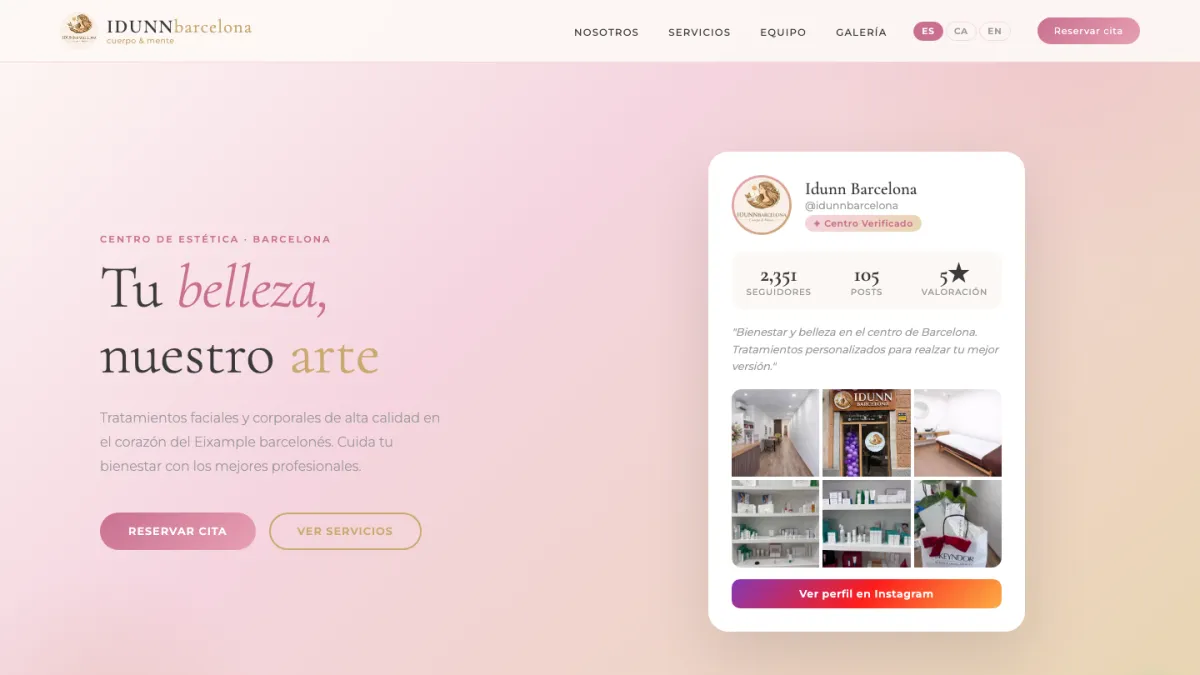 Captura de la web de Idunn Barcelona